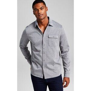 NWT And Now This Mens Gray Long Sleeve Flannel Button Up Shirt Small